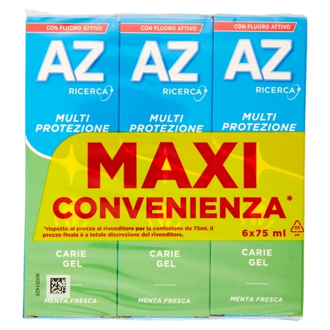 AZ Dentifricio Multi Protezione Carie Gel Menta Fresca 6x75 ml